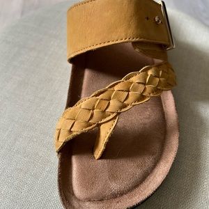 Yellow Suede sandal adjustable strap